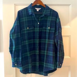 OLD NAVY - Long-Sleeve Plaid Flannel Boyfriend Tunic Shirt for Women